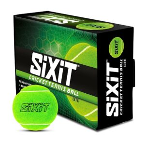 Sixit Lite Cricket Tennis Ball - Pack Of 6, Green, Standard Size, Durable Rubber Material, Ideal For Practice And Casual Play