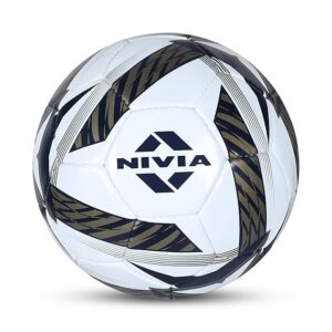 Nivia Shinning Star - 2022 Football (Size : 5) Rubber, Black & White